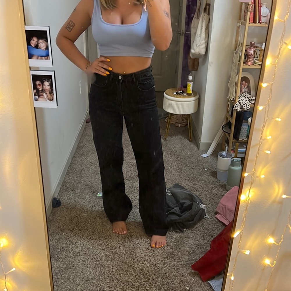 Black Wideleg Jeans